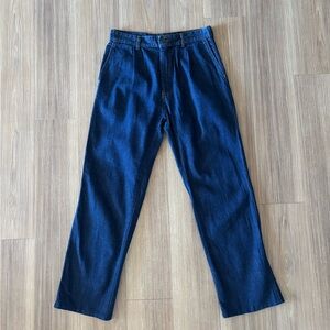 VTG Laurente Jeans High Rise Blue Straight Leg Pleated Womens 13 70s Hippie